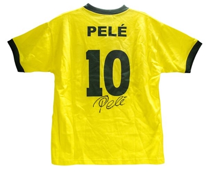 Pele Autographed Brazil Jersey